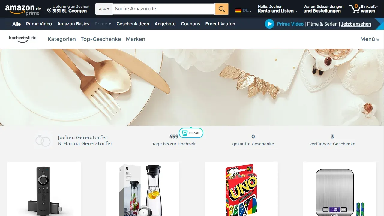 Amazon macht Vorschläge für deine Liste