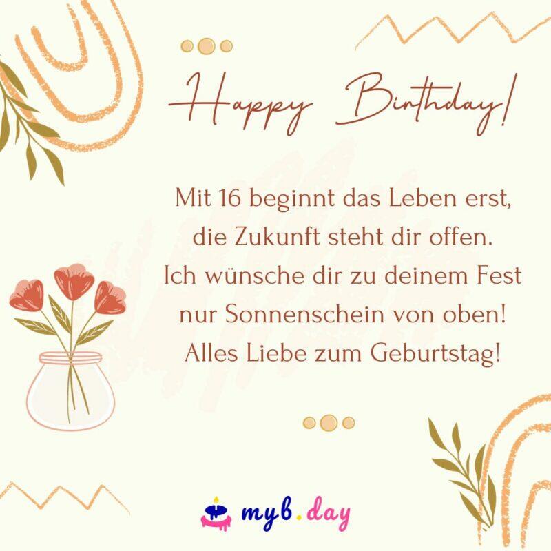 ⇒ Glückwünsche zum 16. Geburtstag 80 junge Sprüche