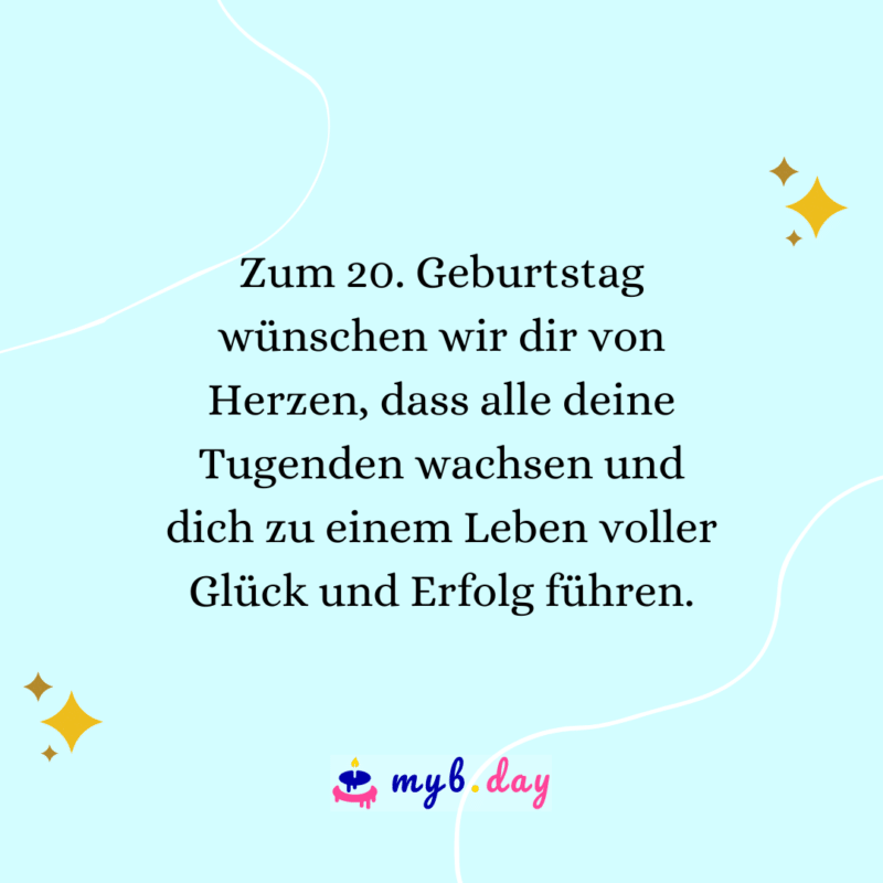 ᐅ Glückwünsche zum 20. Geburtstag Kreative Sprüche