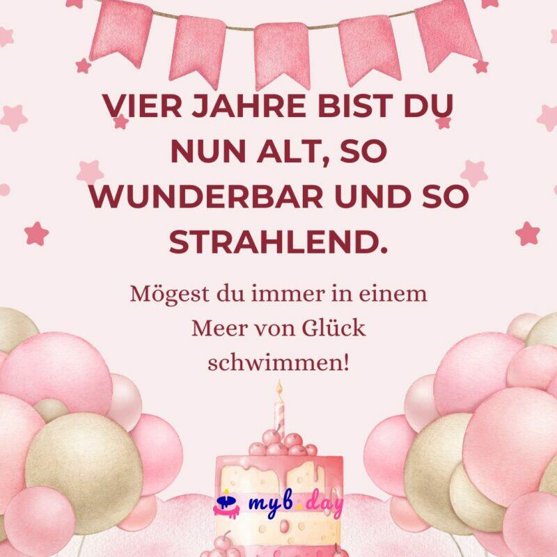 Glückwünsche zum 4. Geburtstag Lustige Sprüche für Kinder