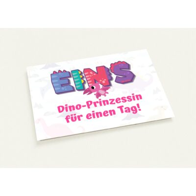 Geburtstagskarte - Dino-Prinzessin - Mädchen - Ein Jahr