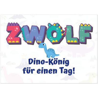 Geburtstagskarte - Dino-König - Jungen - 12 Jahre