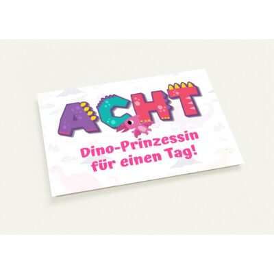 Geburtstagskarte - Dino-Prinzessin - Mädchen - Acht Jahre