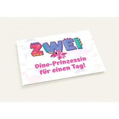 Geburtstagskarte - Dino-Prinzessin - Mädchen - Zwei Jahre