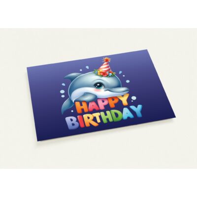 Geburtstagskarte - Happy Birthday - Delfinbaby - 10 Stk