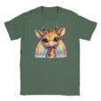 T-Shirt - Glitzer Regenbogen Giraffe - Unisex