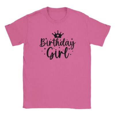 T-Shirt - Birthday Girl - Krone mit Sternen - Unisex