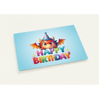 Geburtstagskarte - Happy Birthday - Drachenbaby - 10 Stk