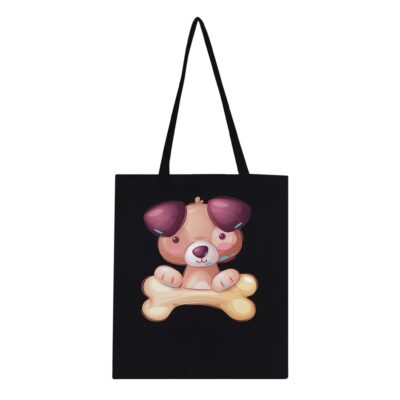 Tote Bag - Hund mit Knochen - Baumwolle