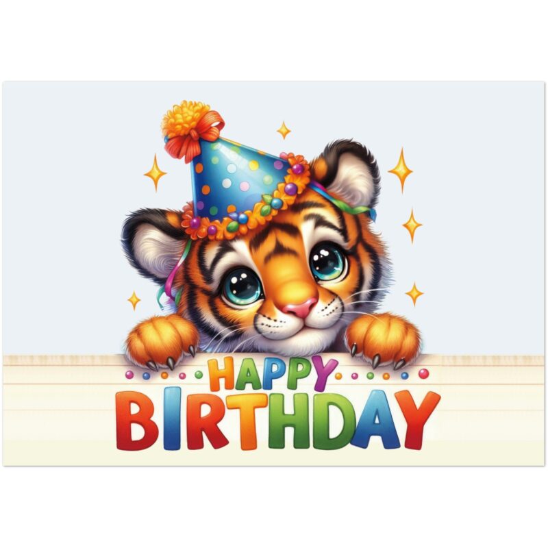 Geburtstagskarte - Happy Birthday - Tigerbaby - 10 Stk