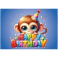 Geburtstagskarte - Happy Birthday - Affenbaby - 10 Stk A6