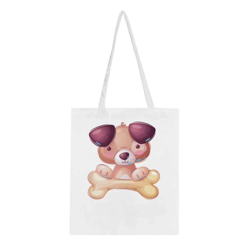 Tote Bag - Hund mit Knochen - Baumwolle