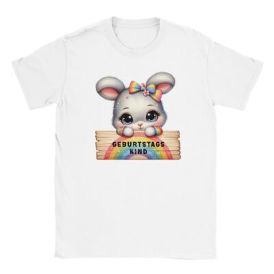 T-Shirt - Geburtstagskind - Süßer Hase - Unisex Weiß