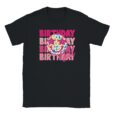 T-Shirt - Birthday Girl - Smiley mit Sternen - Unisex