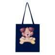 Tote Bag - Hund mit Knochen - Baumwolle