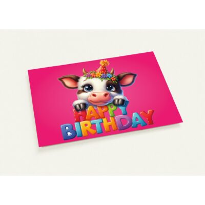 Geburtstagskarte - Happy Birthday - Kuhbaby - 10 Stk