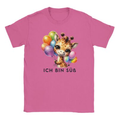 T-Shirt - Ich bin Süß - Giraffe mit Luftballons - Unisex