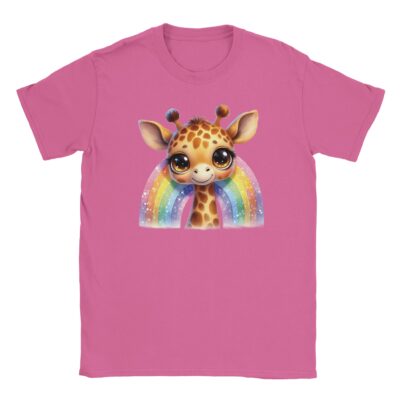 T-Shirt - Glitzer Regenbogen Giraffe - Unisex