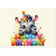 Geburtstagskarte - Happy Birthday - Zebrababy - 10 Stk