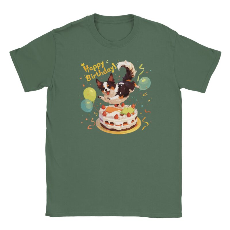 T-Shirt - Happy Birthday - Hund auf Torte - Unisex