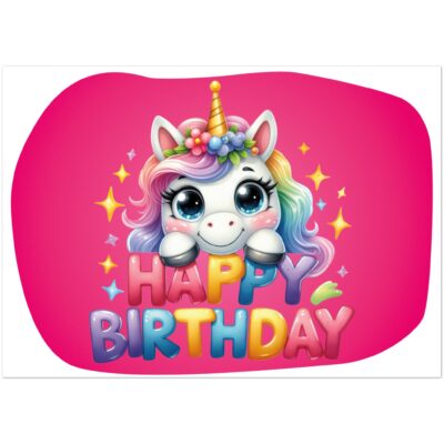 Geburtstagskarte - Happy Birthday - Einhornbaby - 10 Stk