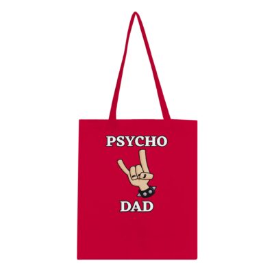 Tote Bag - Psycho Dad mit Devil Horns - Baumwolle