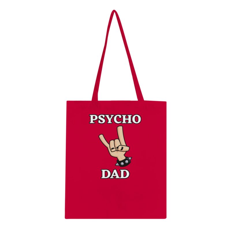 Tote Bag - Psycho Dad mit Devil Horns - Baumwolle