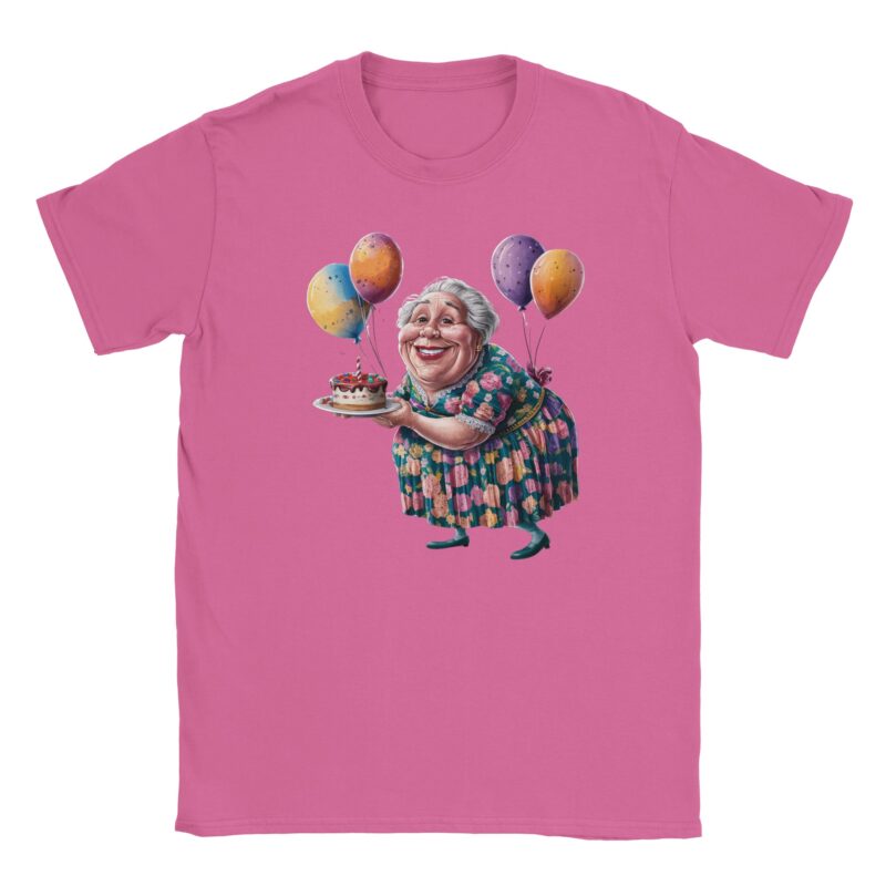 T-Shirt - Oma mit Geburtstagstorte und Luftballons - Unisex