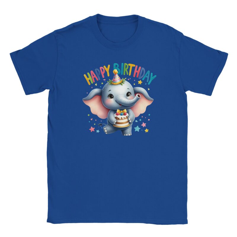 T-Shirt - Happy Birthday - Elefant mit Torte - Unisex