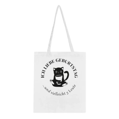 Tote Bag - Katze - Ich liebe Geburtstag - Baumwolle