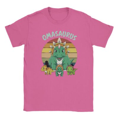 T-Shirt - Omasaurus - Dino Oma mit 3 Kinder Dinos - Unisex