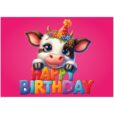 Geburtstagskarte - Happy Birthday - Kuhbaby - 10 Stk