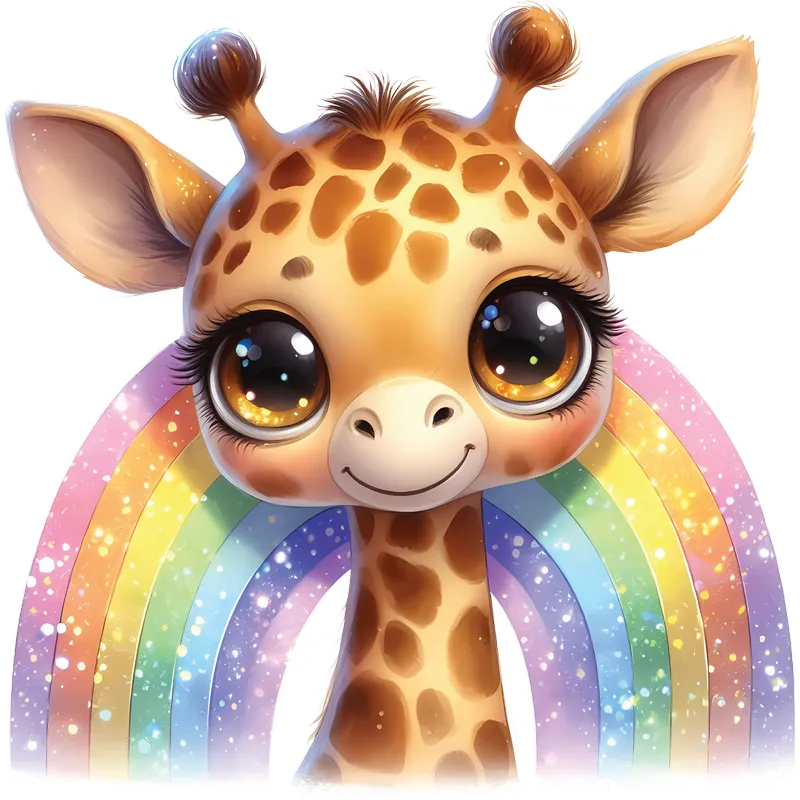 Glitzer Regenbogen Giraffe