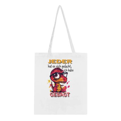 Tote Bag - Dino - Ich habs gesagt - Baumwolle - Langer Henkel