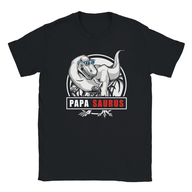 T-Shirt - Papa Saurus - T-Rex mit Blauer Brille - Unisex