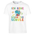 T-Shirt - Ich gehe schon zur Schule - Blauer Dino - Kinder