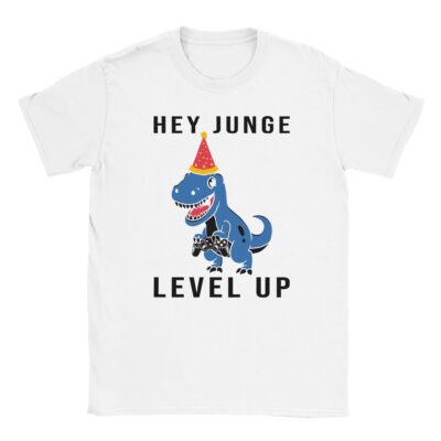 T-Shirt ⇒ Hey Junge - Level UP - Dino Gaming ⇐ Unisex