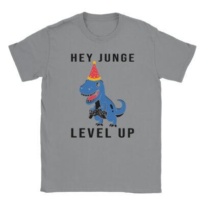 T-Shirt ⇒ Hey Junge - Level UP - Dino Gaming ⇐ Unisex