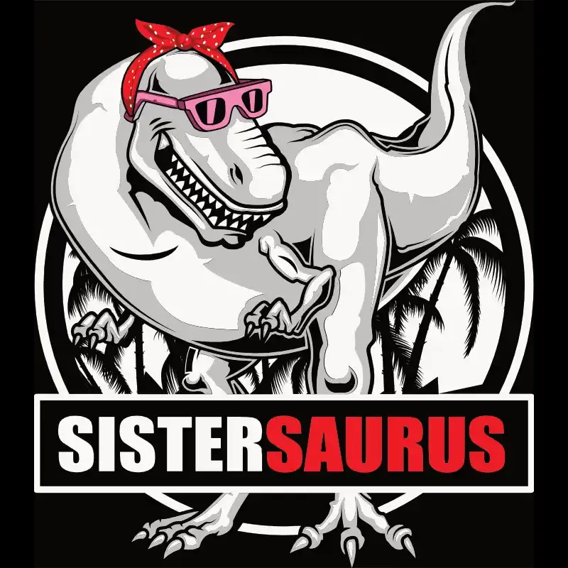 Design: Sister Saurus - T-Rex mit Kopftuch