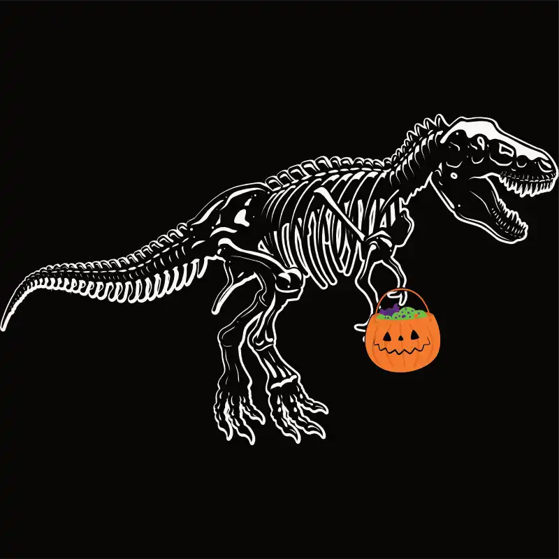 Halloween Rex - T-Rex Skelett Grafik