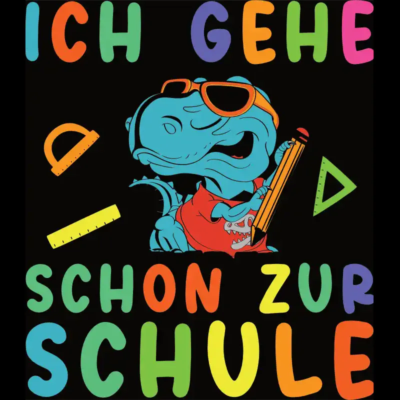 T-Shirt-Motiv für Kinder: Ich gehe schon zur Schule