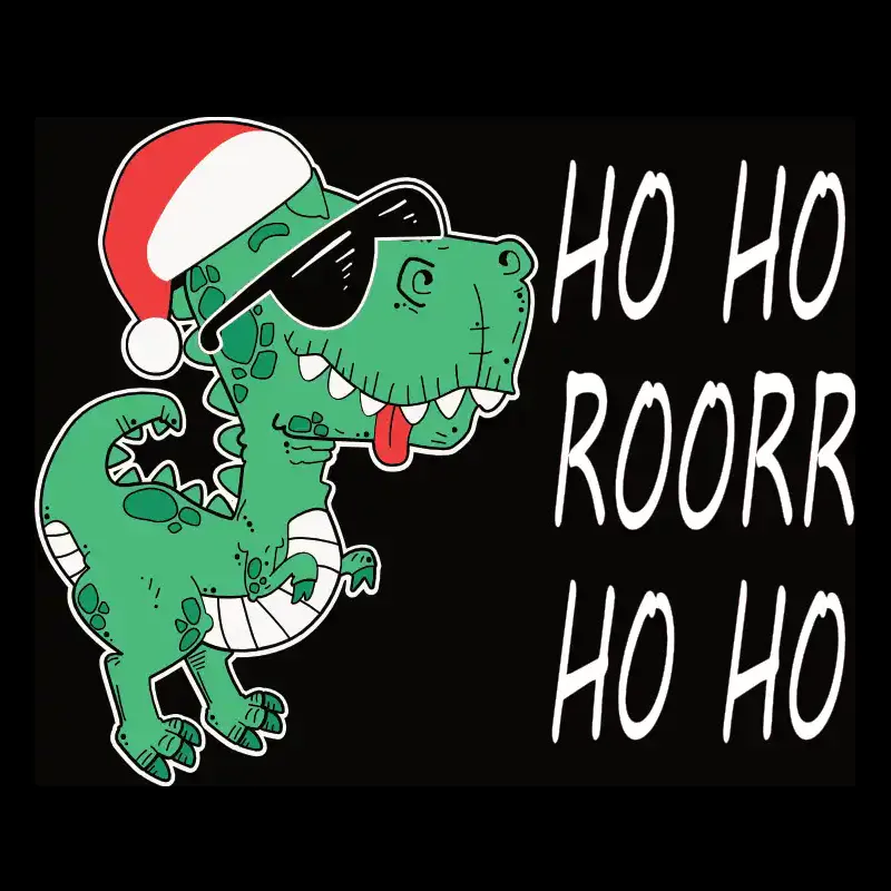 Santa Dino - Weihnachtsmann Dino Grafik