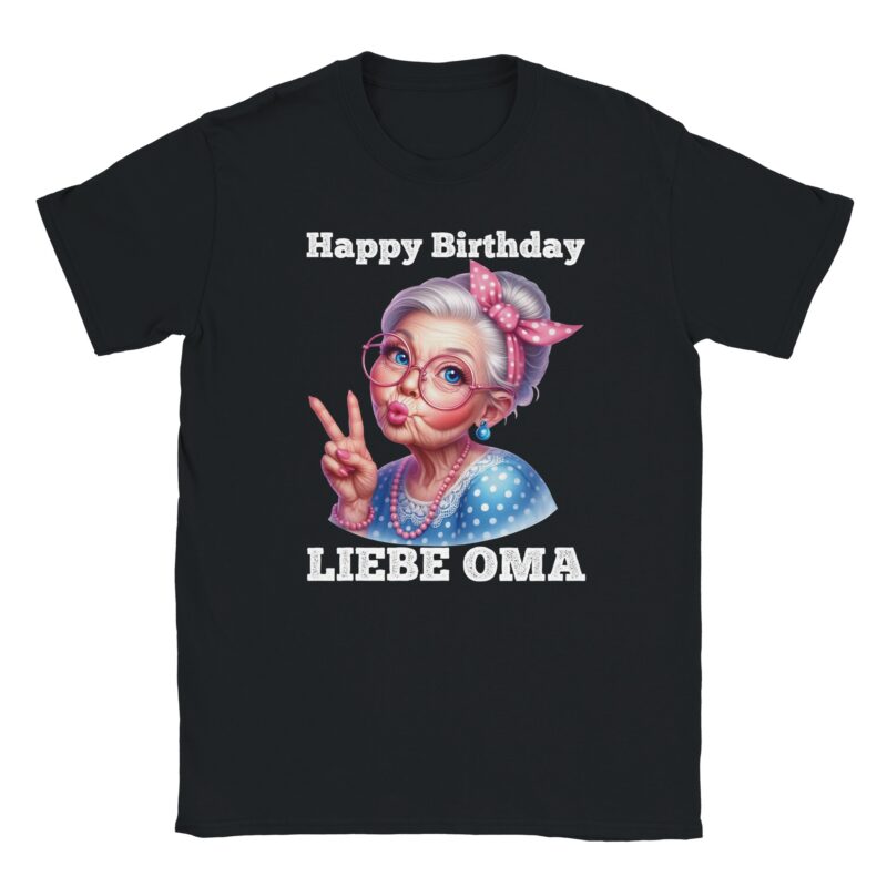 T-Shirt - Happy Birthday liebe Oma - Süße Oma Grafik - Unisex