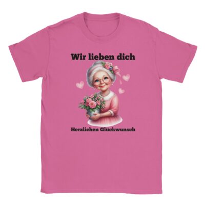 T-Shirt - Wir lieben dich - Oma mit Blumen - Unisex