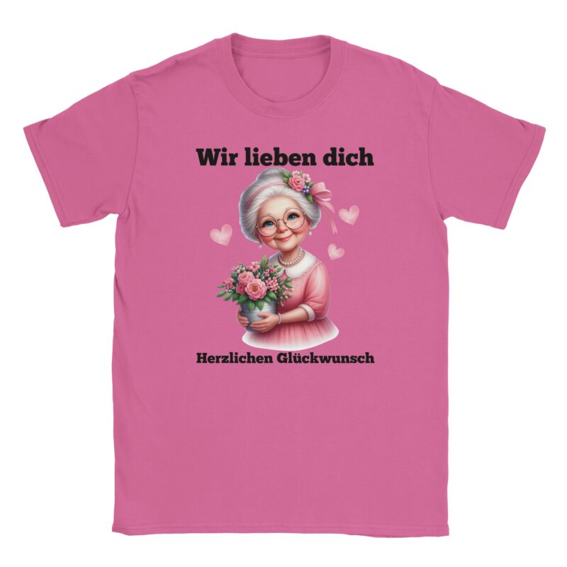 T-Shirt - Wir lieben dich - Oma mit Blumen - Unisex