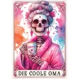 T-Shirt Design - Die Coole Oma - Tarot Skelett Grafik