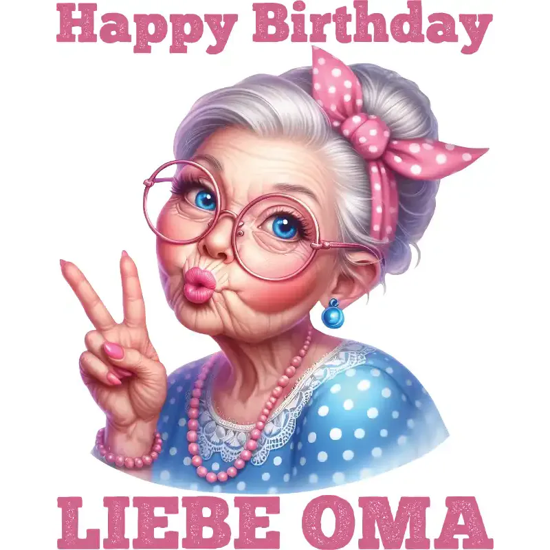 T-Shirt Design - Happy Birthday liebe Oma - Süße Oma