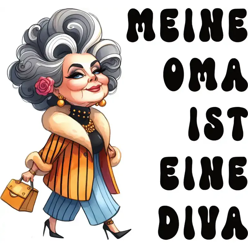 T-Shirt - Meine Oma ist eine Diva - Lustige Oma Grafik