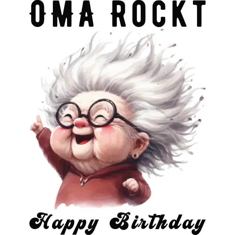 T-Shirt Design - Oma Rockt - Happy Birthday