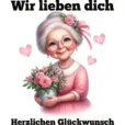 T-Shirt - Wir lieben dich - Oma mit Blumen